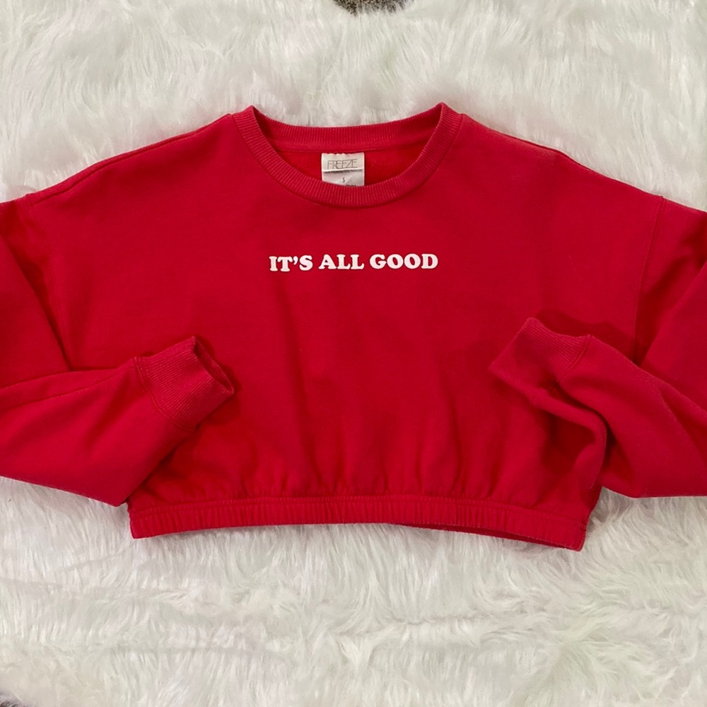 Red Crop Top Sweatshirt